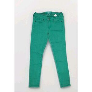 Lucky Brand Charlie Super Skinny Jeans Womens Sz 4 Green‎ Zips Stretch